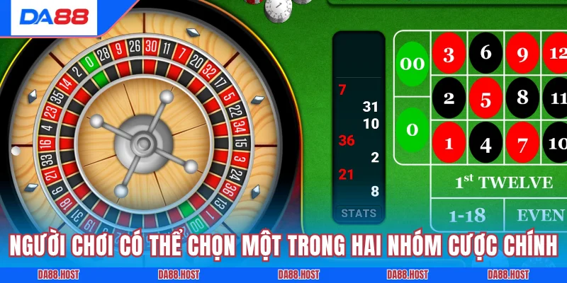 Người chơi có thể chọn một trong hai nhóm cược chính