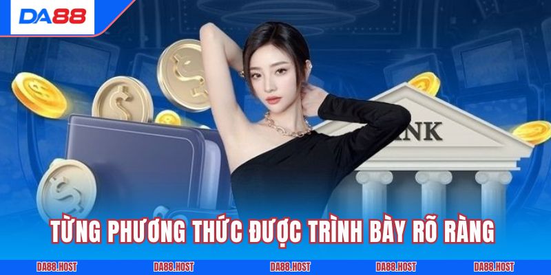 Từng phương thức được trình bày rõ ràng theo từng bước
